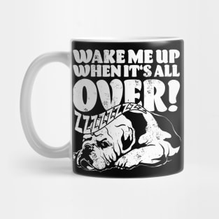 Sleepy English Bulldog Cartoon Mug